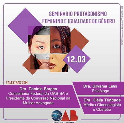 Brumado: Mais duas presenças são confirmadas para o Seminário 'Protagonismo Feminino e Igualdade de Gênero'