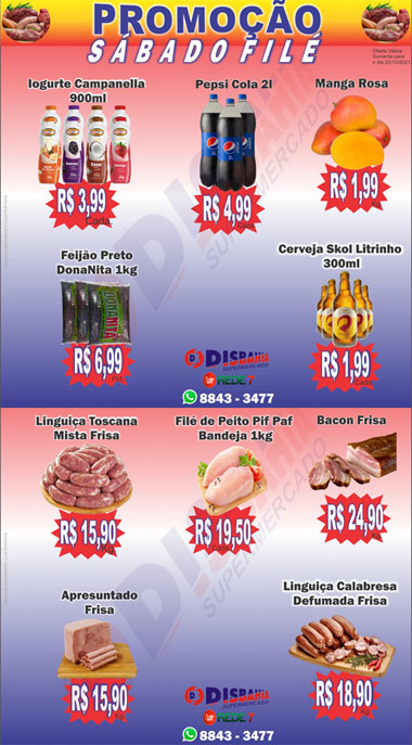 Ofertas: Sábado Filé do Disbahia Supermercado