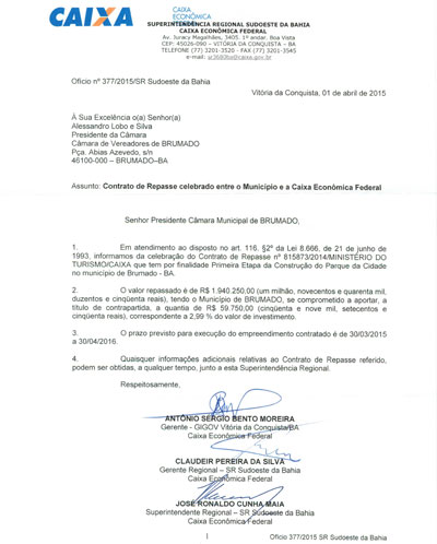 Weliton Lopes comemora liberação de recursos para construção do Parque da Cidade em Brumado