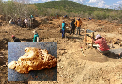 BA: Após caçador acha pepita de ouro de R$ 112 mil em buraco de tatu, garimpo irregular é instalado em Santaluz