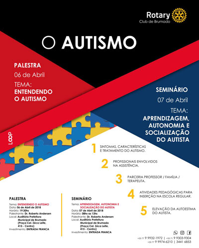 Palestra e seminário sobre o Autismo serão realizados nesta sexta e sábado em Brumado
