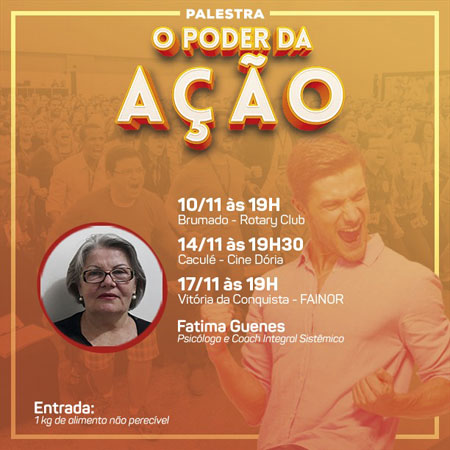 Fátima Guenes ministrará em Brumado a palestra 'O poder da ação'