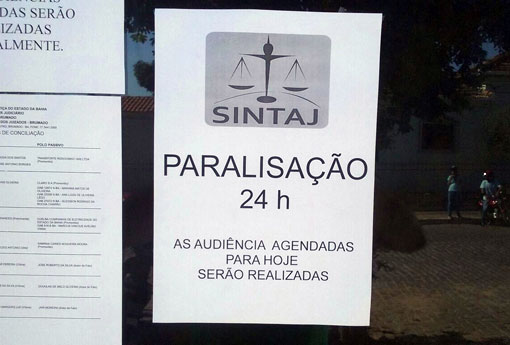Juizado Cível e de Pequenas Causas em Brumado aderem á paralisação estadual