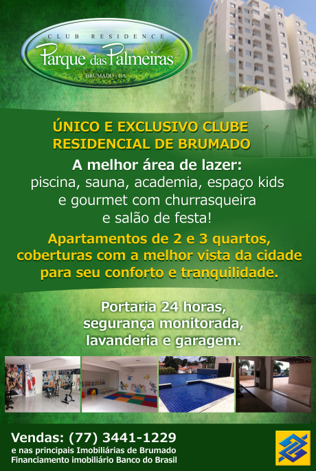 Brumado: Residencial Parque das Palmeiras apartamentos disponíveis para vendas e locações