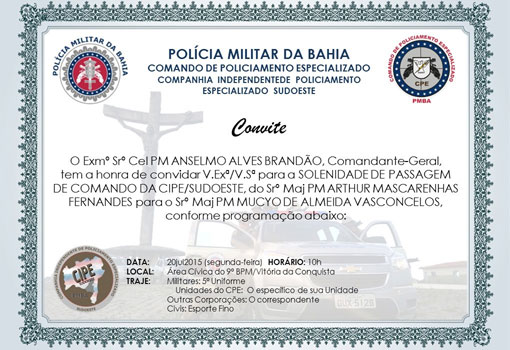 Passagem de comando da CAESG acontece próxima segunda (20) em Conquista