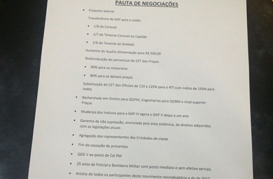 Greve da PM: Veja a nova pauta de reivindicações