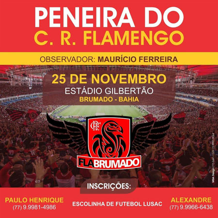 Peneira do Flamengo será realizada em Brumado neste sábado (25)