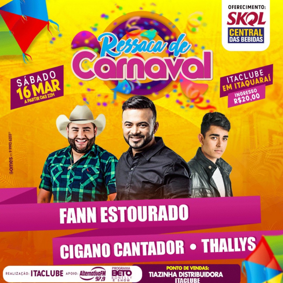 Brumado: Dia 16 de março tem a 'Ressaca do Carnaval' em Itaquaraí