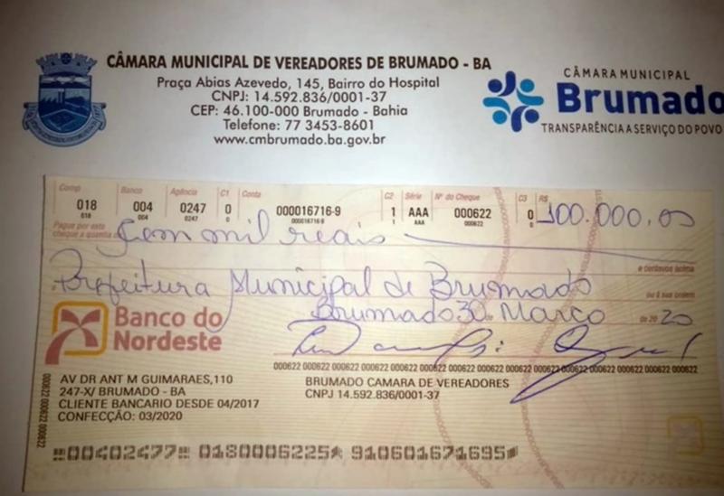 Brumado: Em ação conjunta dos 13 vereadores Câmara Municipal repassa R$ 100 mil reais à Prefeitura para compra de cestas básicas que deverão serem distribuídas às famílias carentes 