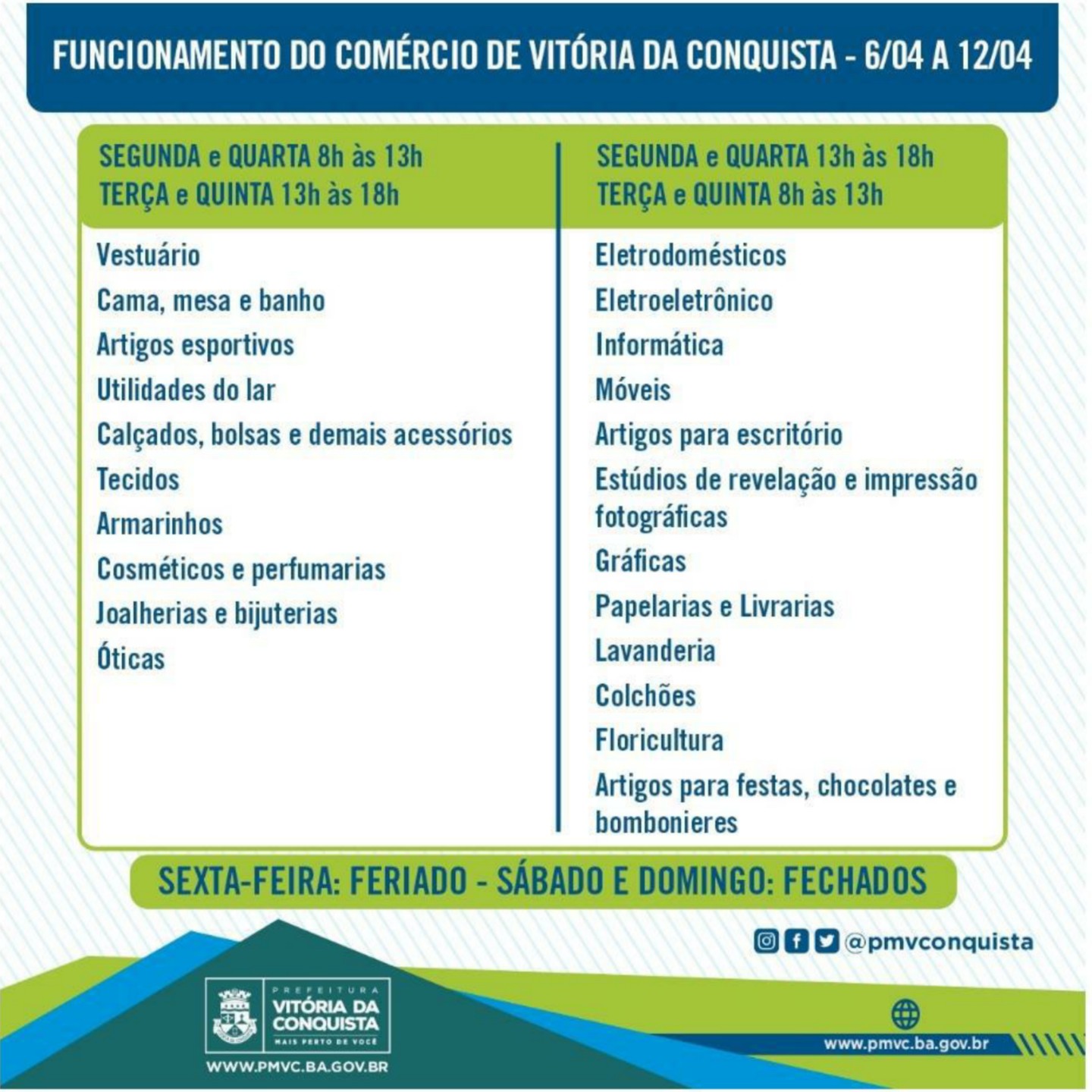 Conquista: Prefeito edita Decreto e libera funcionamento do comércio em horários diferenciados