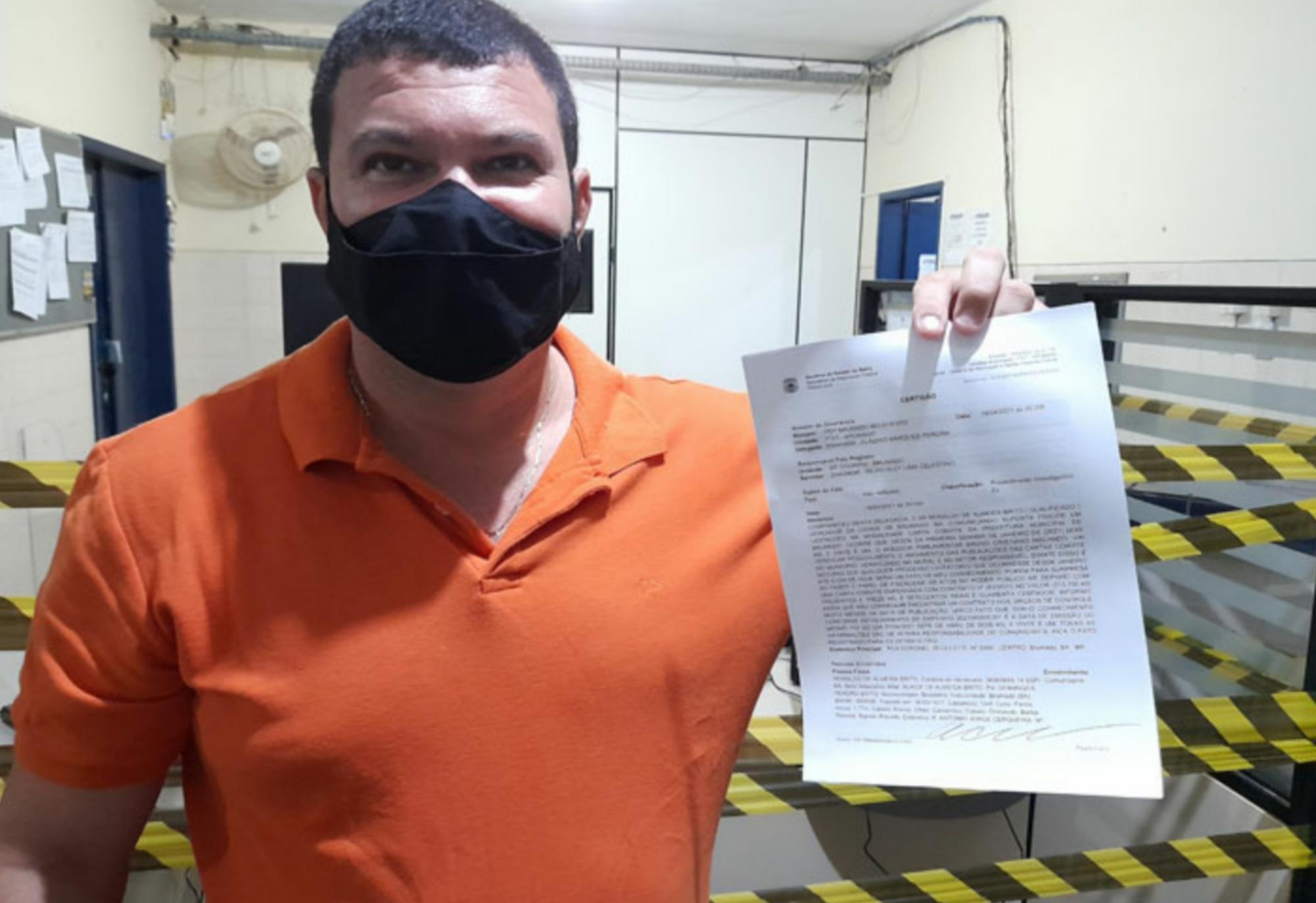 Brumado: Vereador Rey de Domingão registra boletim contra prefeitura