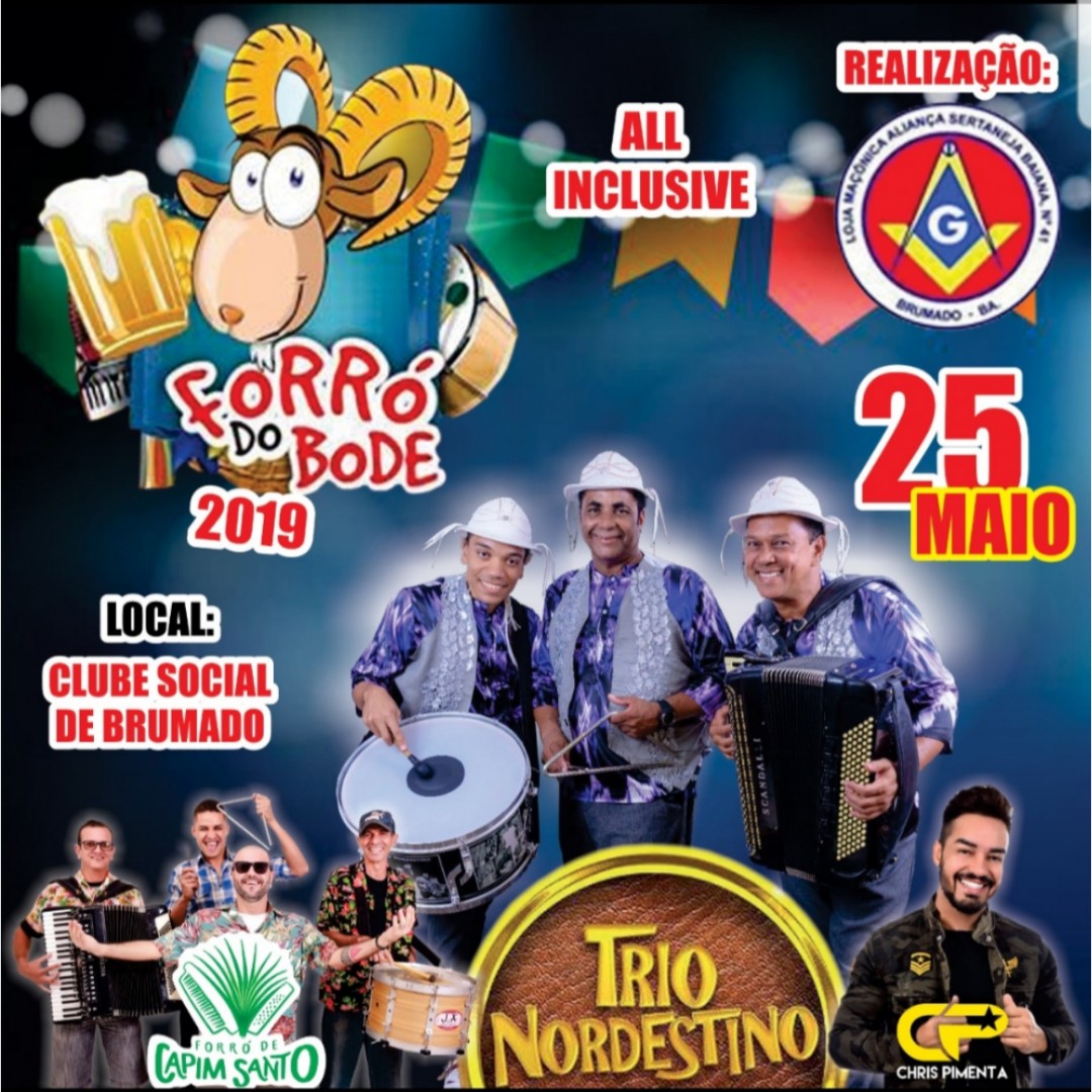 Brumado: Forró do Bode 2019 terá shows com Trio Nordestino, Chris Pimenta e Forró de Capim Santo 