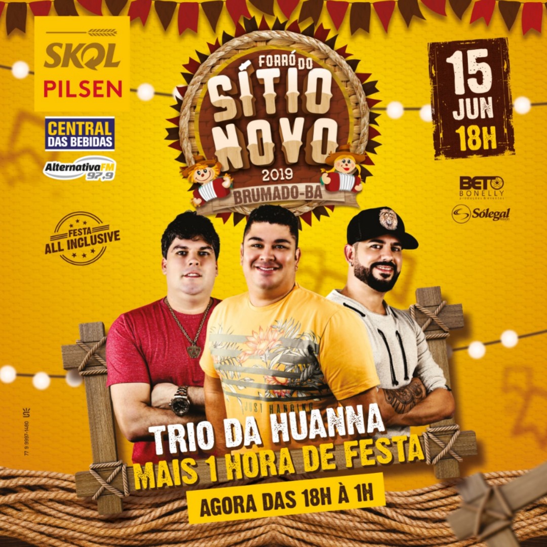 Forró do Sítio Novo 2019: Banda Trio da Huanna vai compor grade do evento