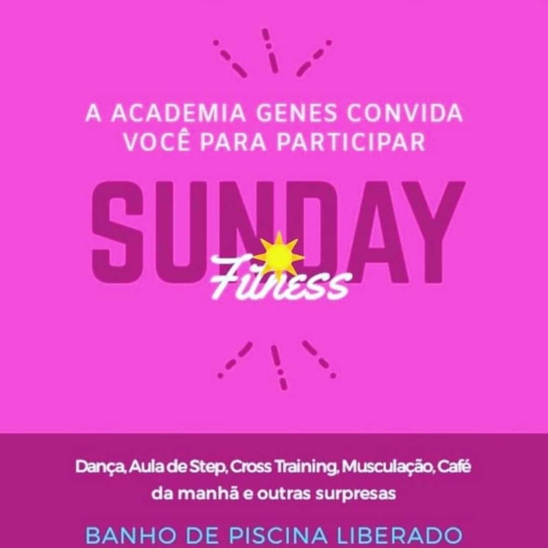 Academia Nova Genes promoverá o evento 'Sunday Fitness'; participe doando alimentos e/ou roupas 