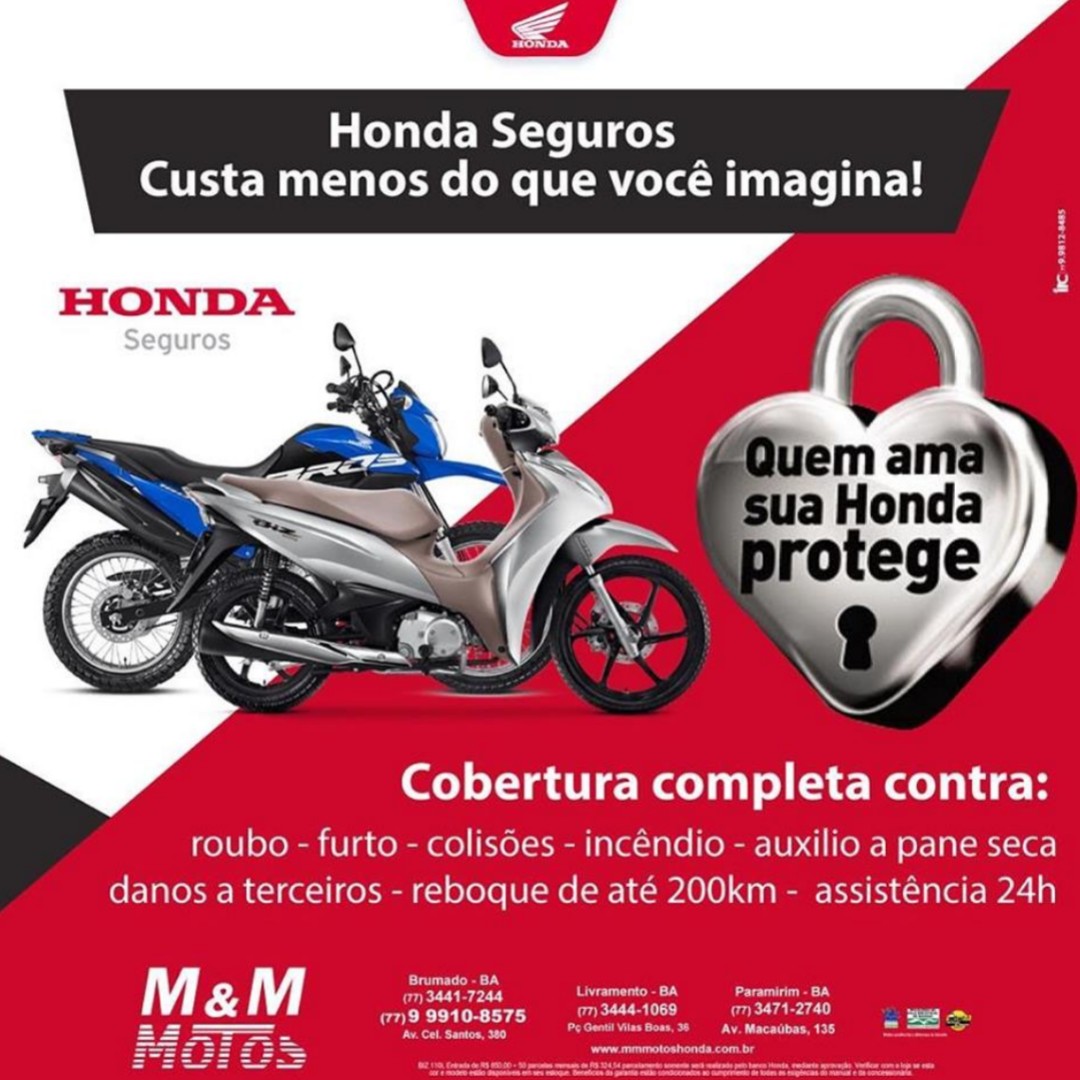 M & M Motos: Conheça o seguro Honda