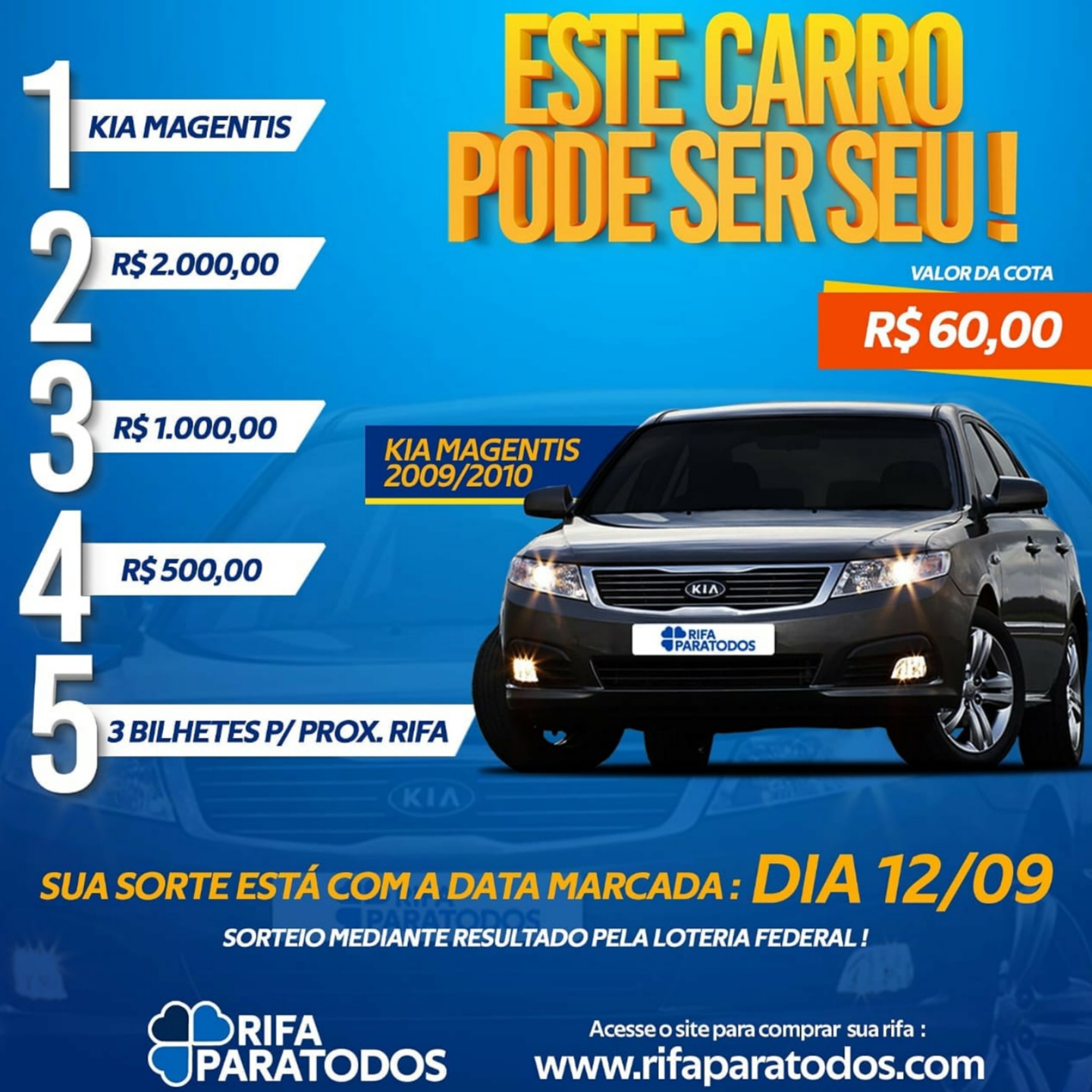 Este carro pode ser seu! Participe da Rifa Paratodos 