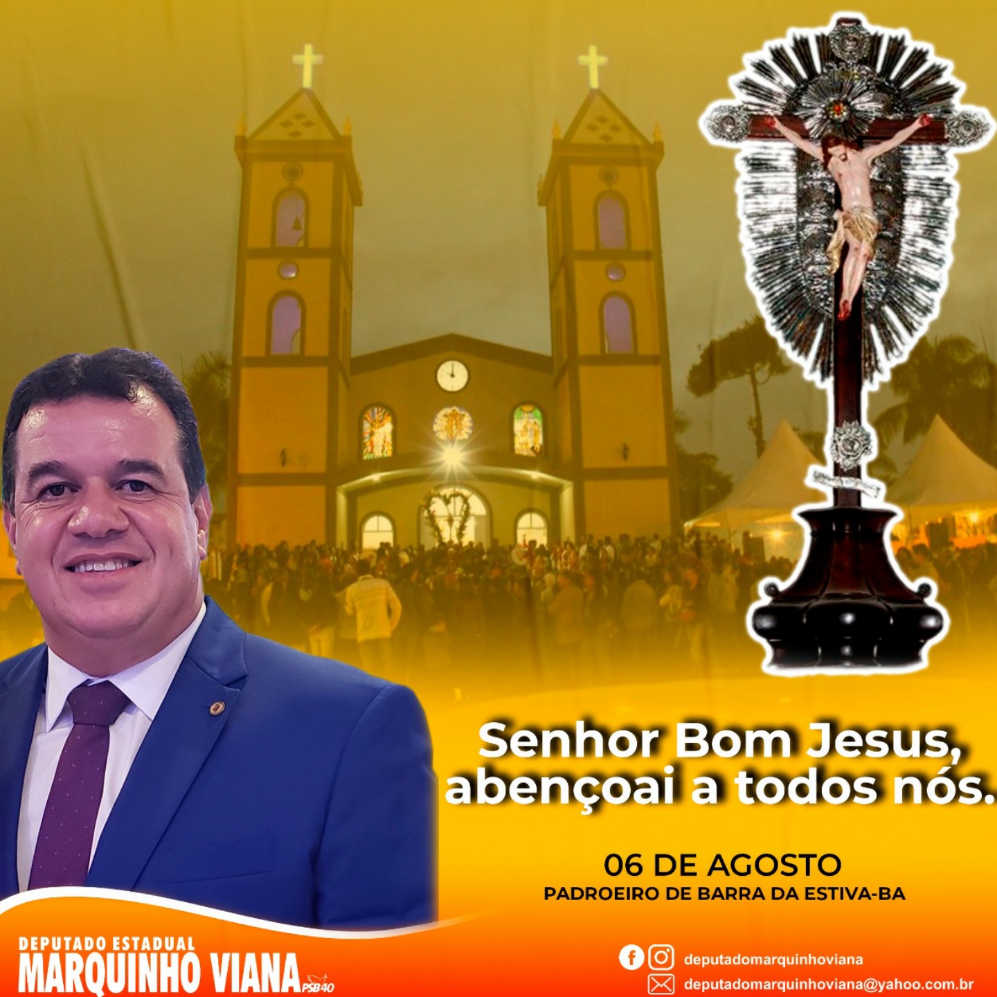 Deputado Marquinho Viana louva o Bom Jesus 