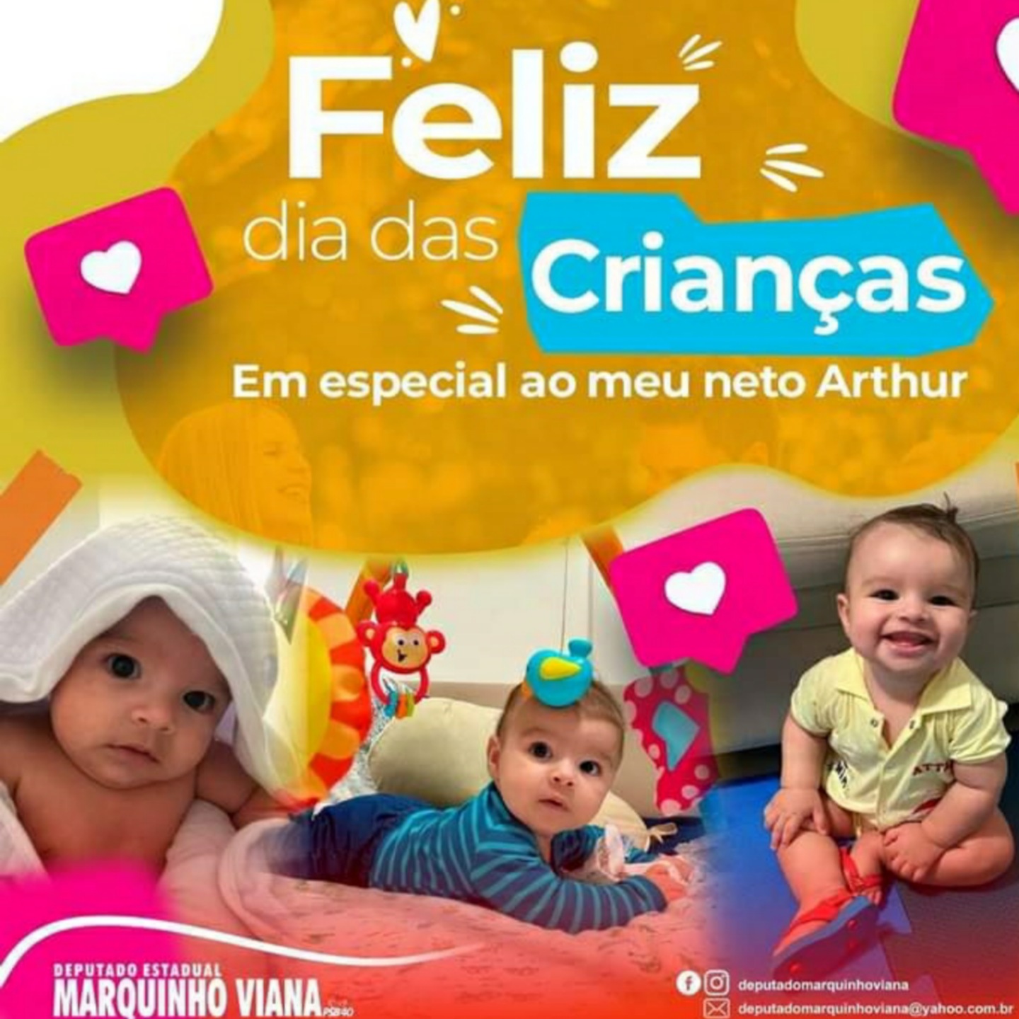 Deputado Marquinho Viana deseja um Feliz Dia das Crianças