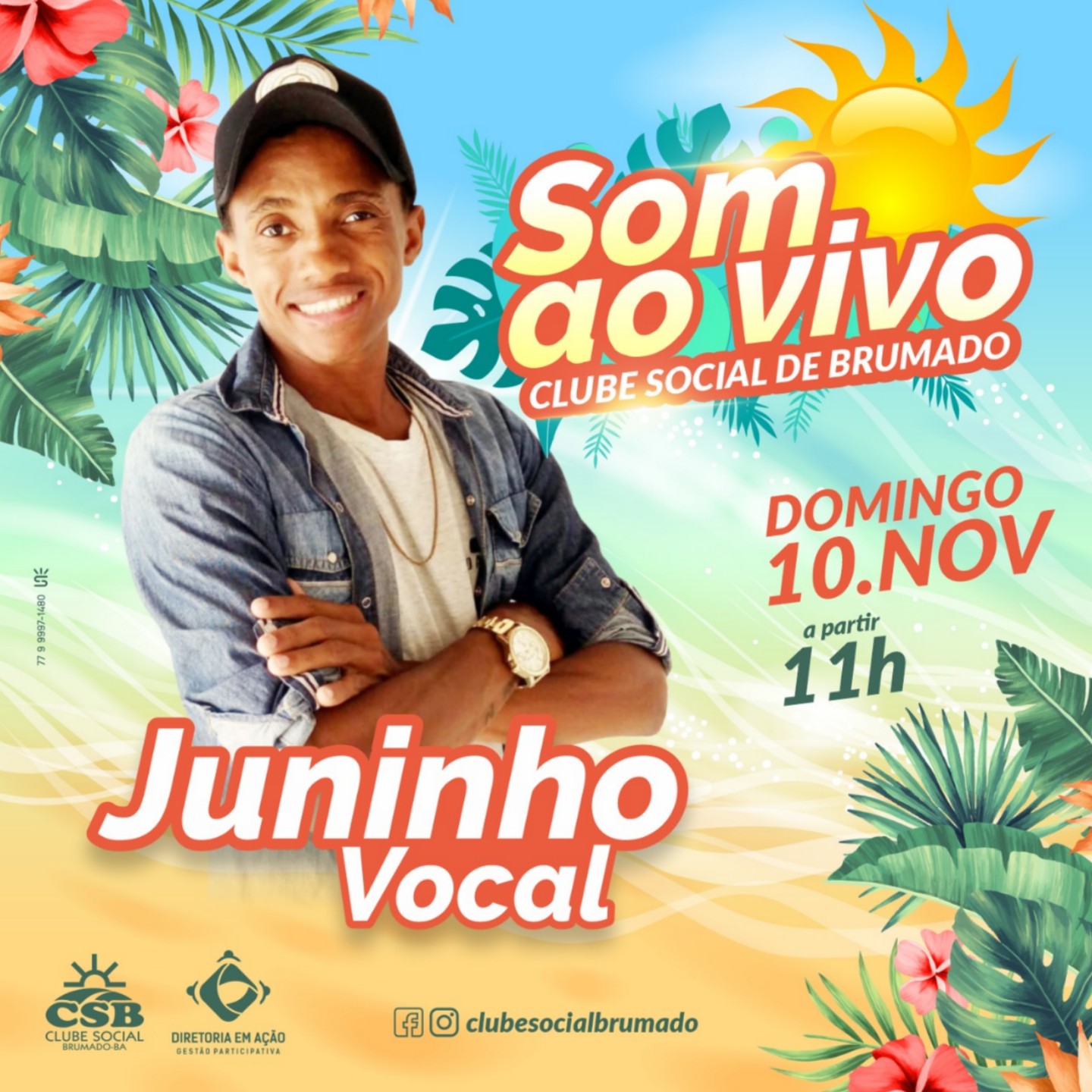 Clube Social de Brumado: neste domingo (10) tem som ao vivo com Juninho Vocal