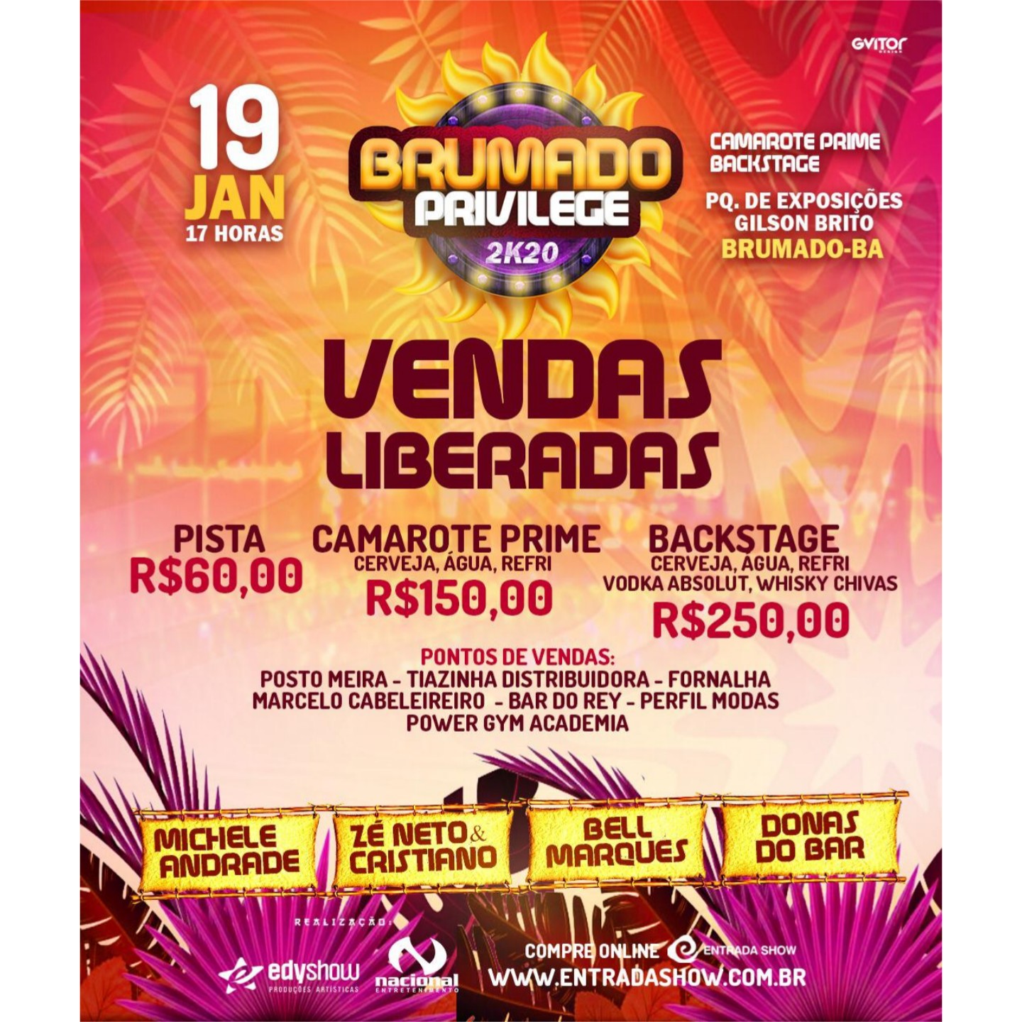 Brumado Privilege 2020: ingressos já estão à venda nos postos autorizados