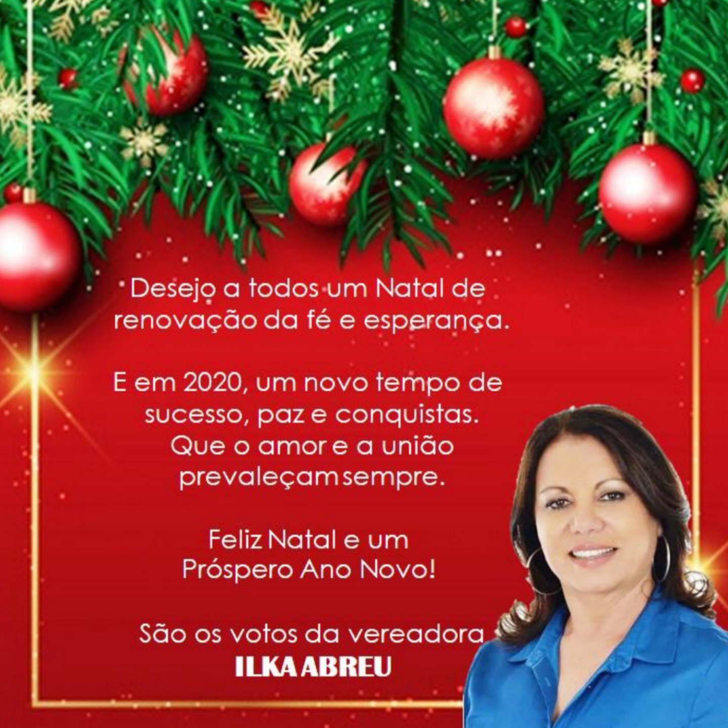 Vereadora Ilka Abreu deseja a todos um Feliz Natal