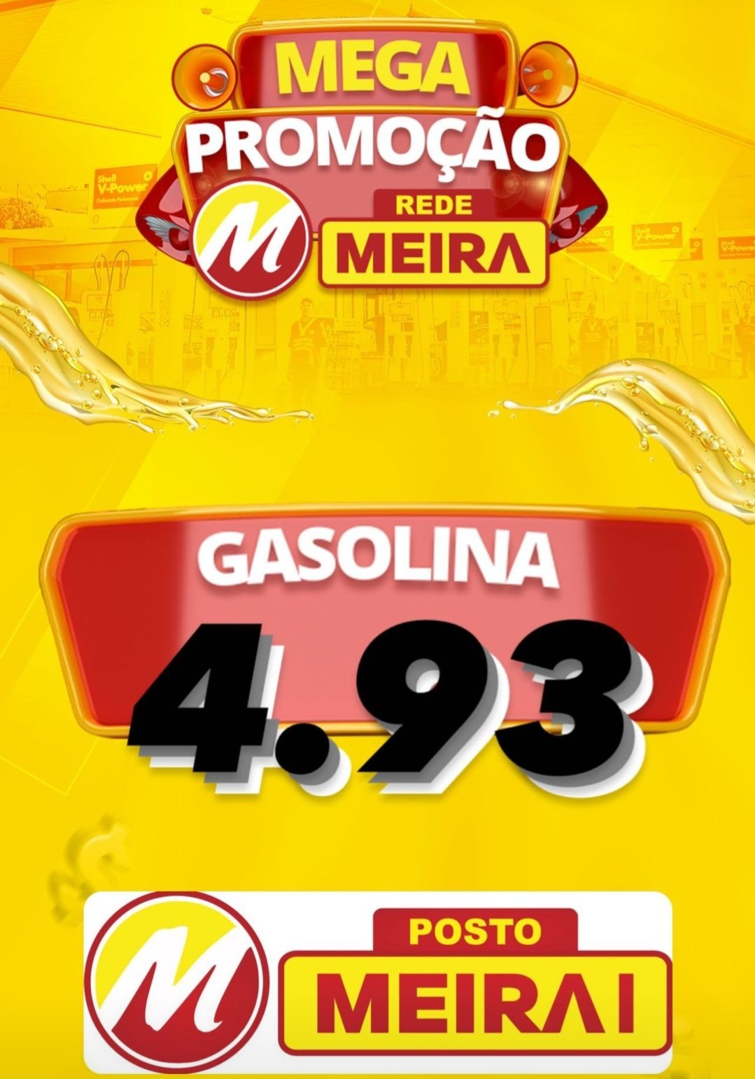 Promoção de gasolina no Posto Meira I