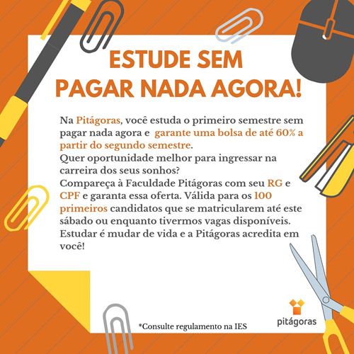 Faculdade Pitágoras Brumado: estude sem pagar nada agora