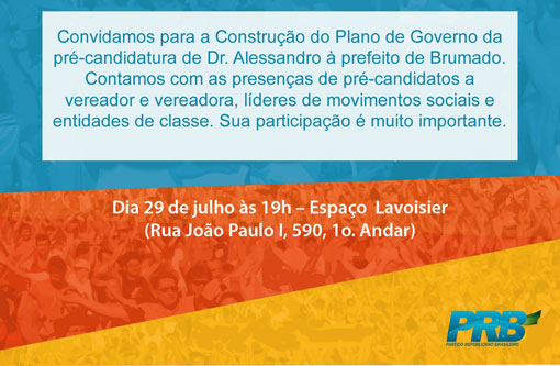 Brumado: evento apresentará construção do Plano de Governo da pré-candidatura de Alessandro Lôbo