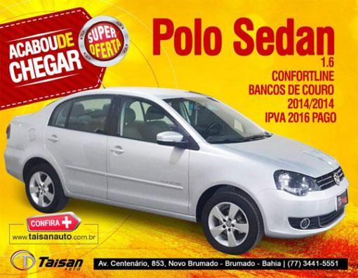 Taisan Auto: Super oferta para Polo Sedan 1.6 Confortiline 2014/2014