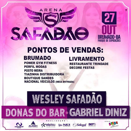 Adquira seu ingresso para a 'Arena Safadão', em Brumado