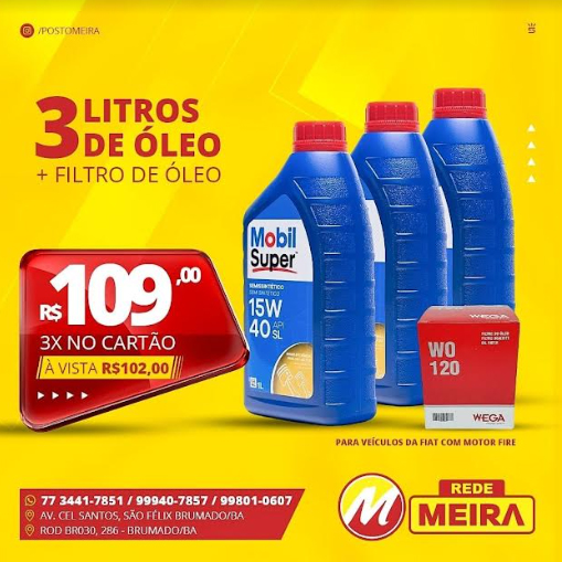Brumado: Faça a troca de Óleo do seu veículo no Posto Meira