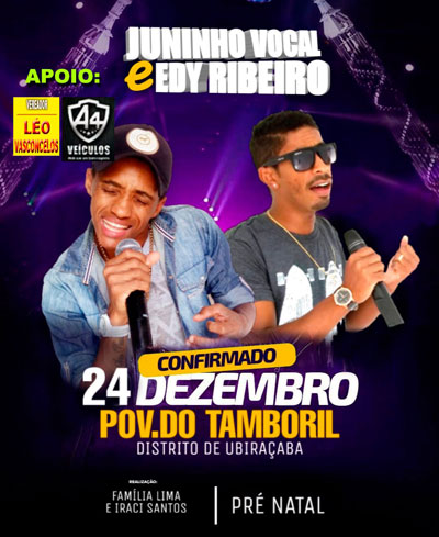 Brumado: Pré-Natal do povoado Tamboril terá show com Juninho Vocal & Edy Ribeiro