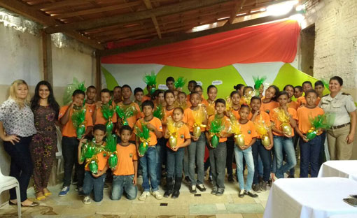 PRE comemora Páscoa antecipada com crianças do Projeto Patrulhando a Cidadania