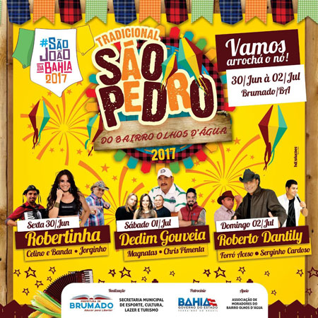 Brumado: começa hoje (30) o São Pedro do Bairro Olhos D'água