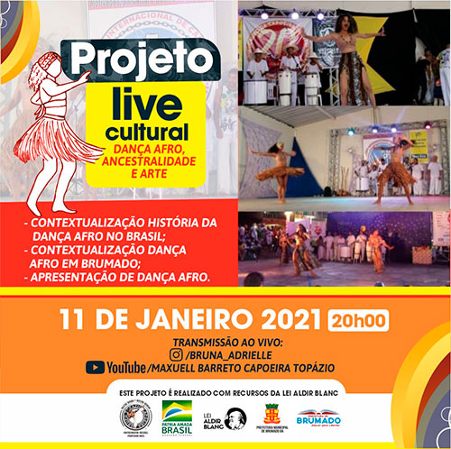 Brumado: Projeto Live Cultural Dança Afro Ancestralidade e Arte será transmitido pelo Youtube
