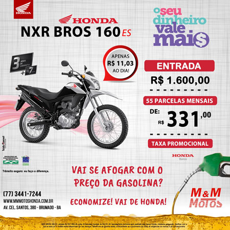 M & M Motos: preço imbatível para Honda NXR Bros 160 ES