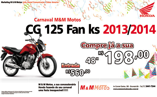 M & M Motos preparou uma promoção pré-carnaval especial pra você