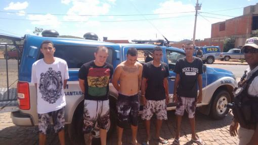 Quadrilha especializada em roubo a banco é presa pela PM em Riacho de Santana