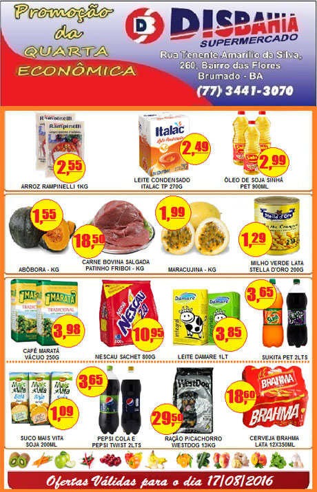 Confira as promoções da Quarta Econômica do Disbahia