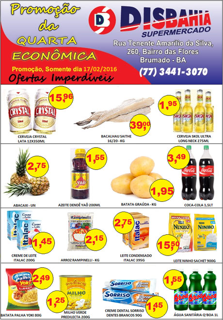 Quarta-feira é dia de economizar na Quarta Econômica do Disbahia