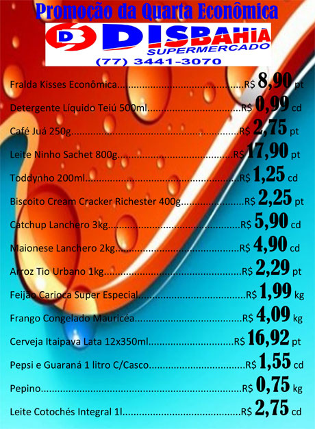 Quarta-feira é dia de economizar na Quarta Econômica do Disbahia