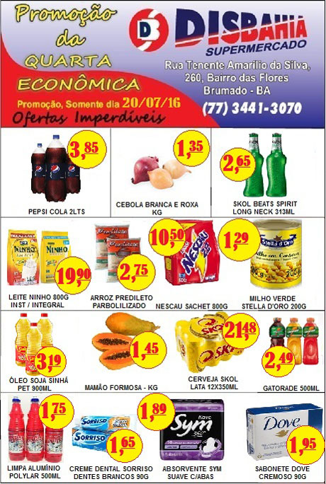 Quarta-feira é dia de economizar na Quarta Econômica do Disbahia