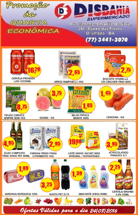 Confira as promoções da Quarta Econômica do Disbahia