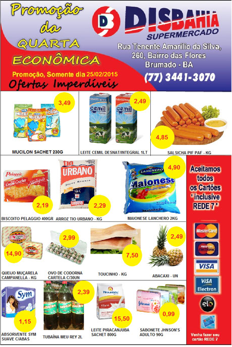 Quarta-feira é dia de economizar na Quarta Econômica do Disbahia