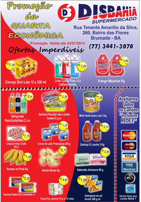 Quarta-feira é dia de economizar na Quarta Econômica do Disbahia