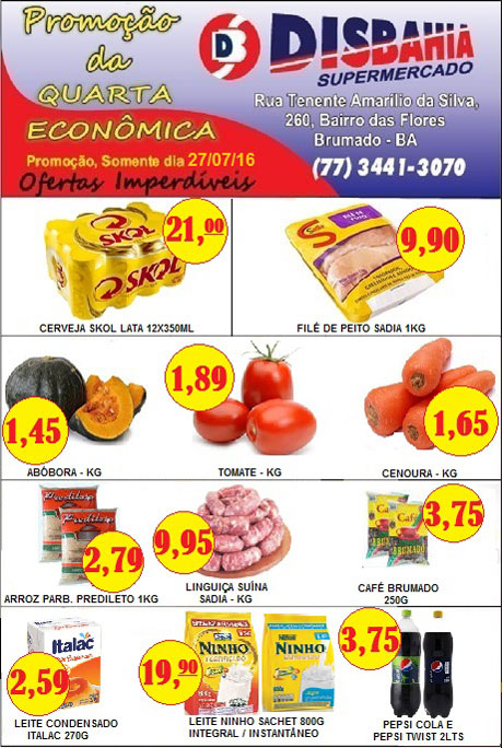 Quarta-feira é dia de economizar na Quarta Econômica do Disbahia