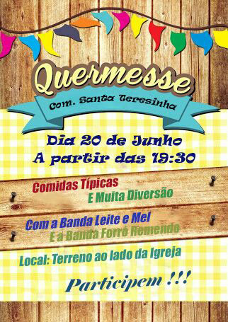 Brumado: Participe da Quermesse da Comunidade Santa Terezinha do Menino Jesus