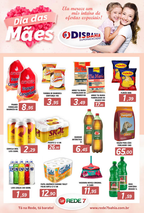 Ofertas do Dia das Mães do Disbahia Supermercado