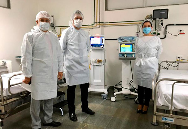 Bahia recebe 120 respiradores do Ministério da Saúde para abertura de novos leitos de UTI