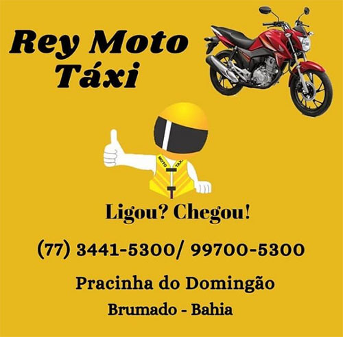 Precisou de Moto Táxi - chame Rey Moto Táxi